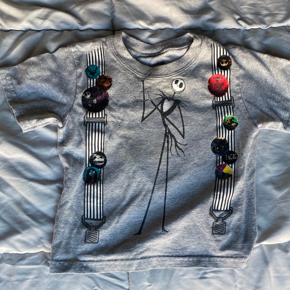 Gray Jack Skellington suspender tee